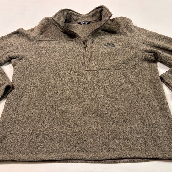 ~~North Face Sweater Mens XXL Brown 1/4 Zip Fleece Outdoors Hiking Pullover...Sm - Picture 1 of 7